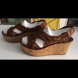 Tory Burch Brown Wedge Sandals Size 9
